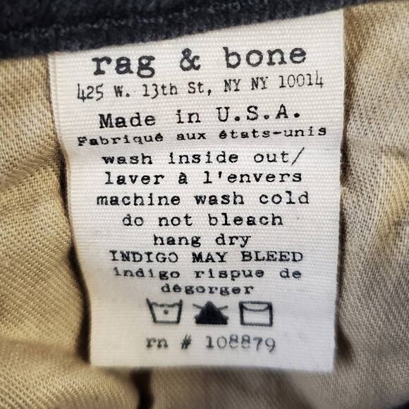 rag & bone Women's Soft Black Skinny Jeans Size 24 Rock w/ Holes Distressed Boho - Picture 9 of 10